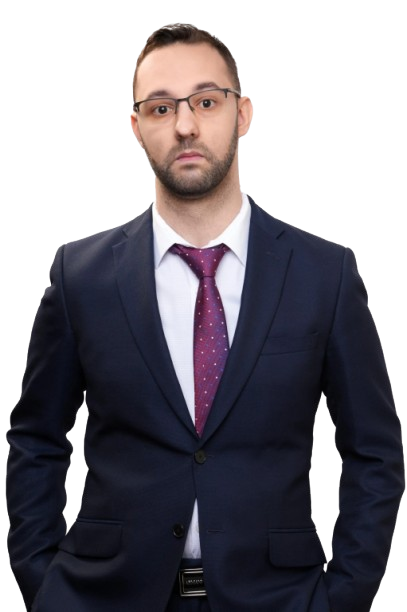 The picture shows Stefan Vuković, one of the members of the LLD law office from Belgrade.